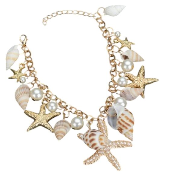 New ANTHRO seashell starfish charm beach Shell bracelet - Picture 8 of 10